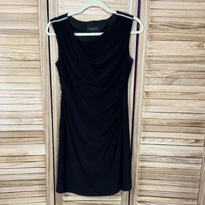 Scarlett Dress Elegant Black Sleeveless Lined Jeweled Shoulders Size 6P
